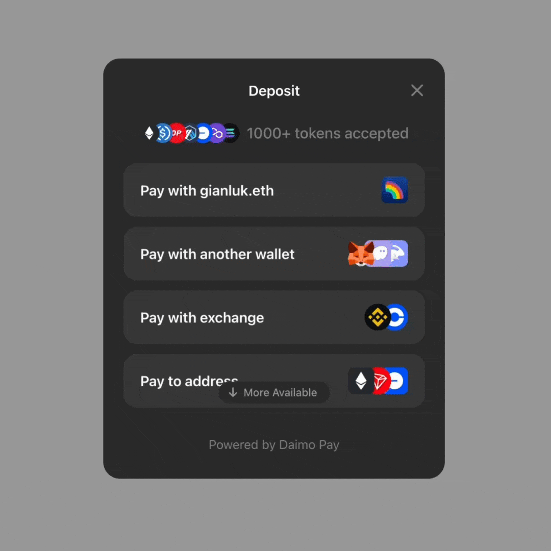 SDK deposit flow